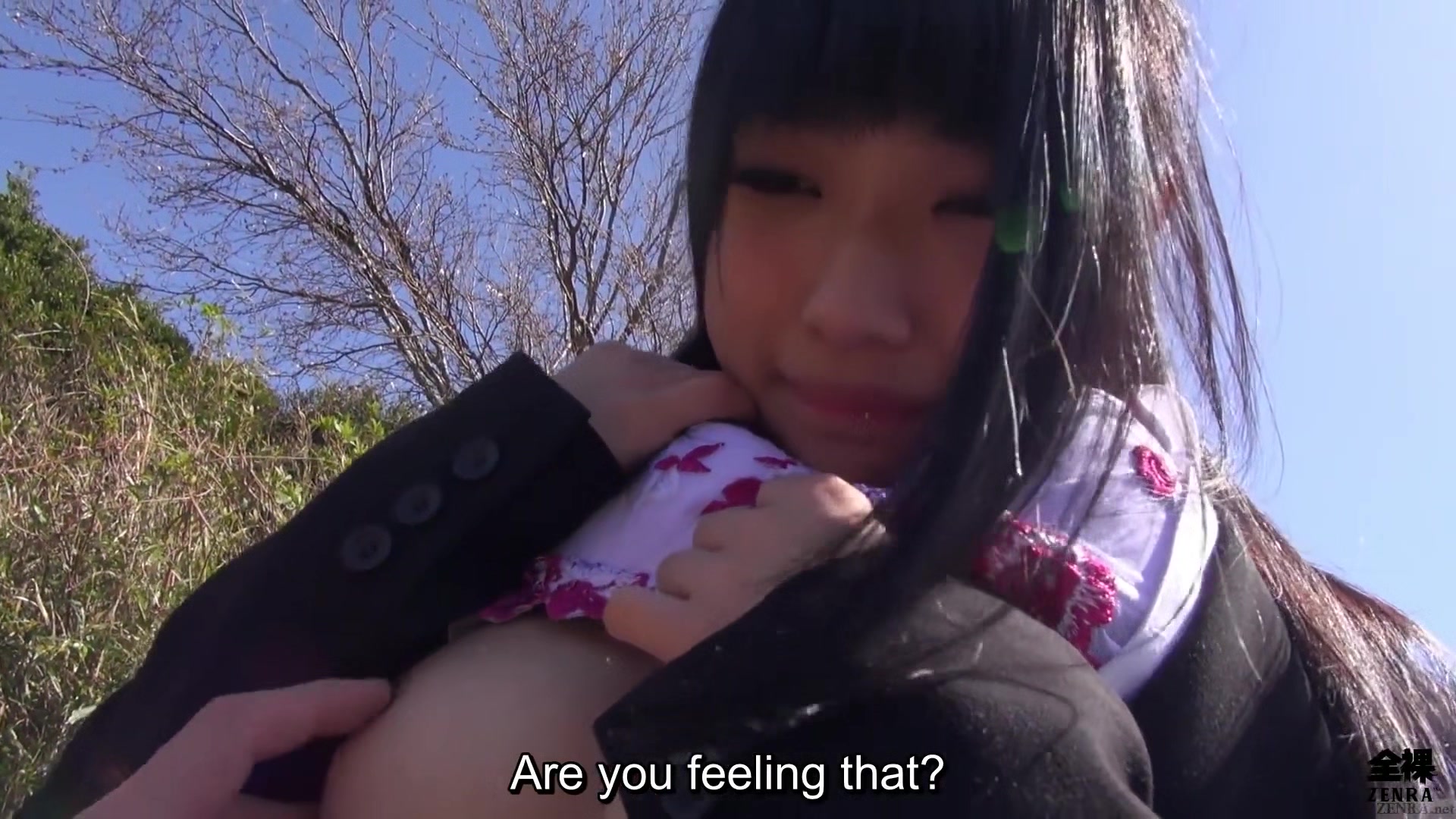 Japanese college student in recruit suit loses it for outdoor sex