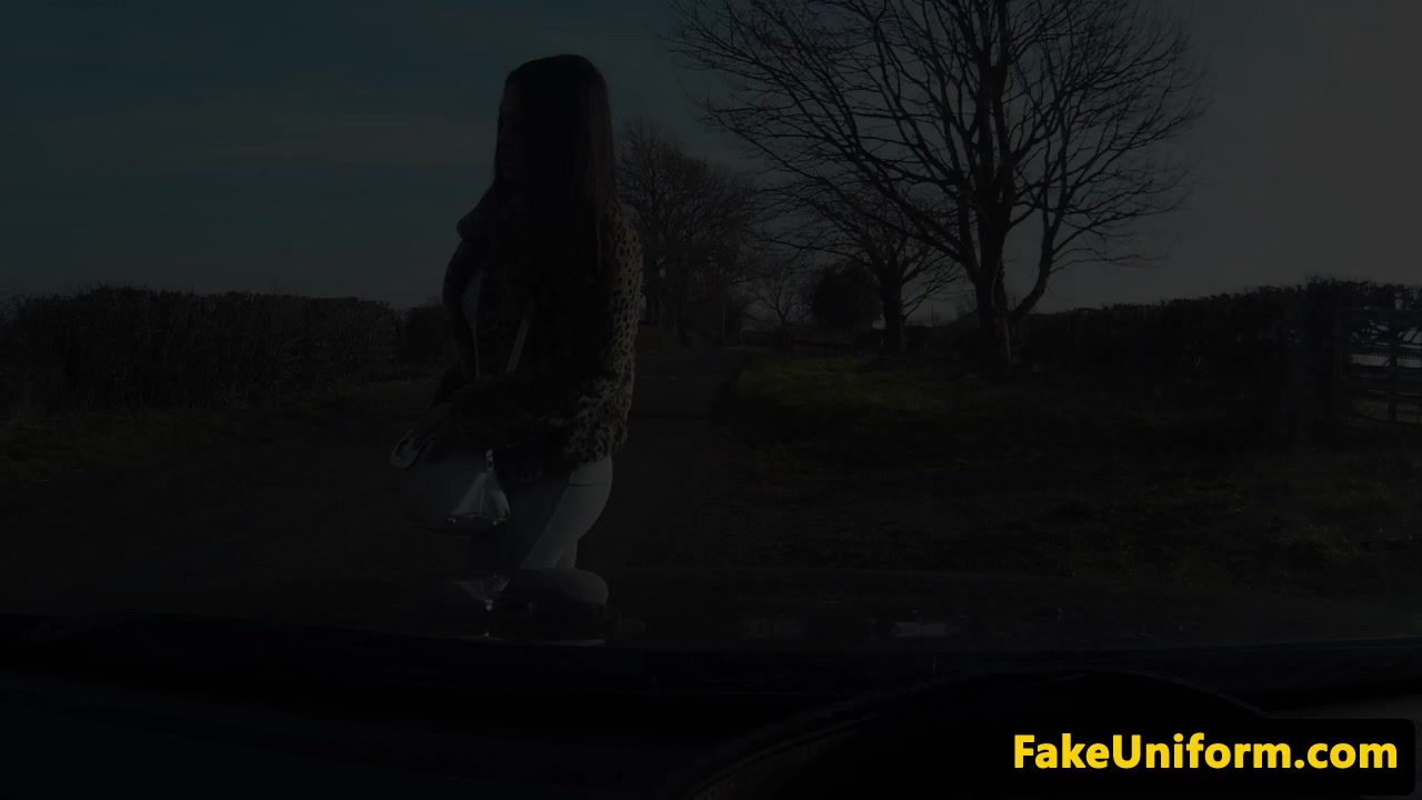 brit sweetie doggystyled outside by cop