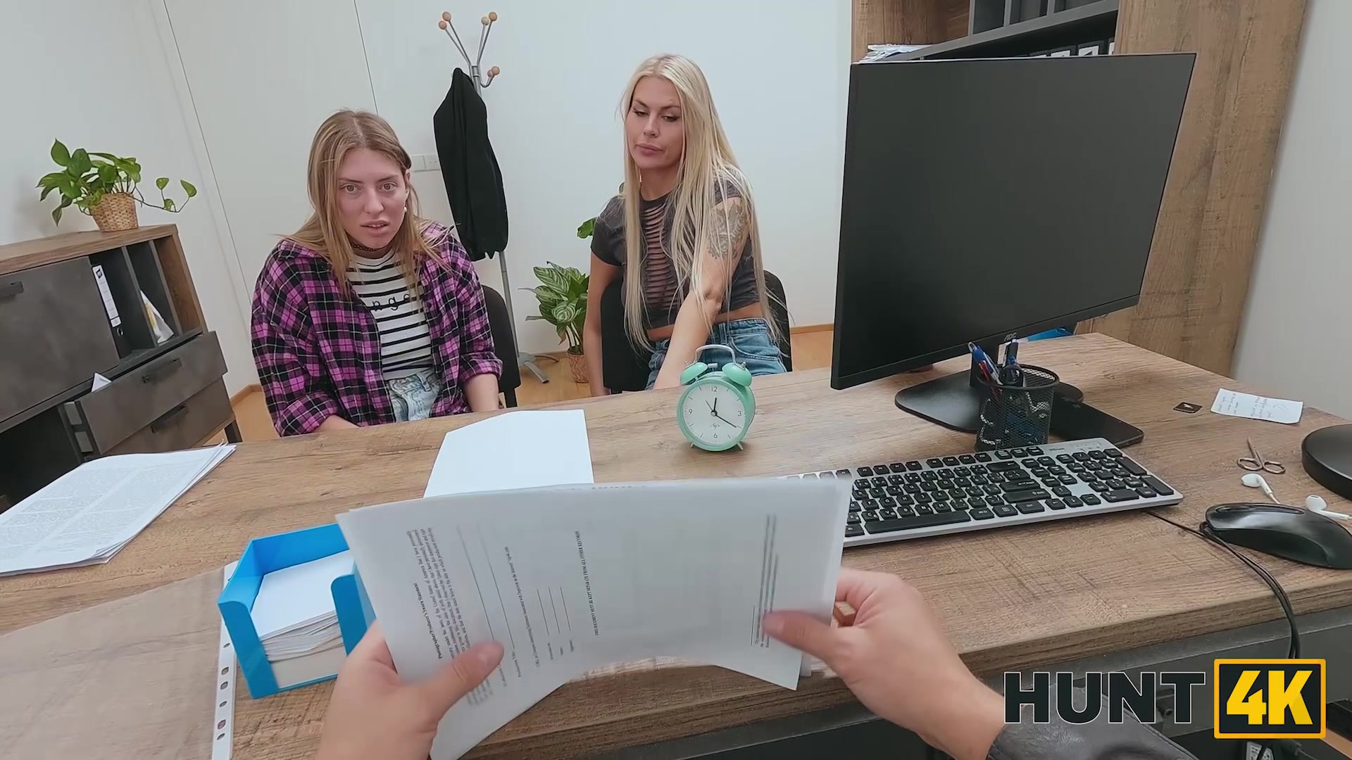HUNT4K. Sexy and horny lesbian Zlata Shine decided to fuck to get a job in front of her GF