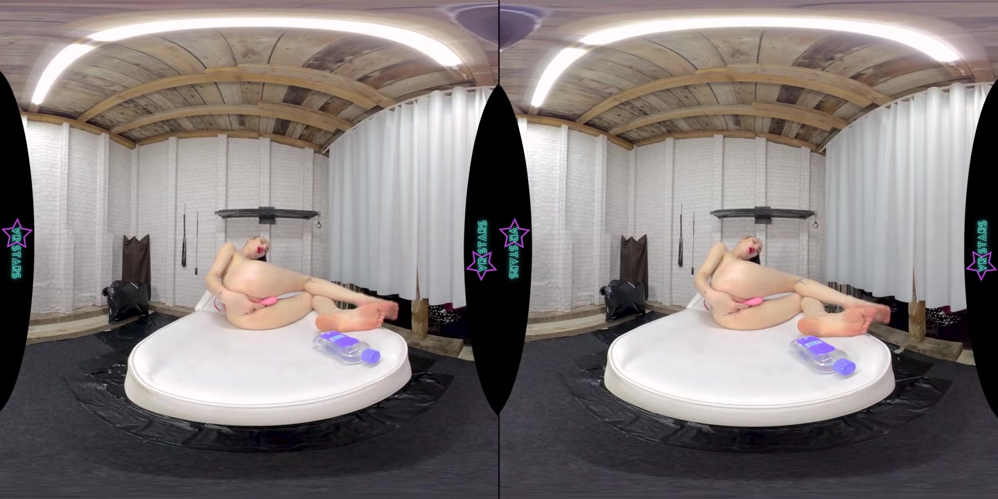Oiled Skinny Russian Doll Rides Her Dildo Stretching Her Small Pussy - VRStars