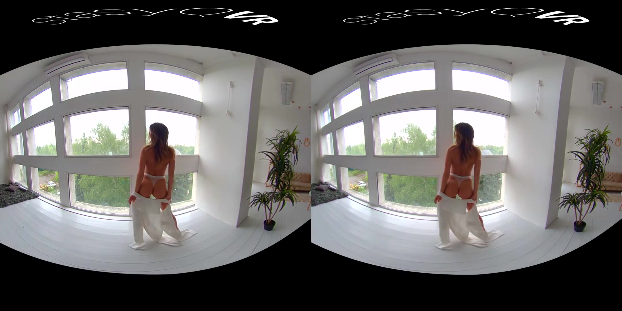 Sexy babe teasing with her perky tits in exclusive VR video