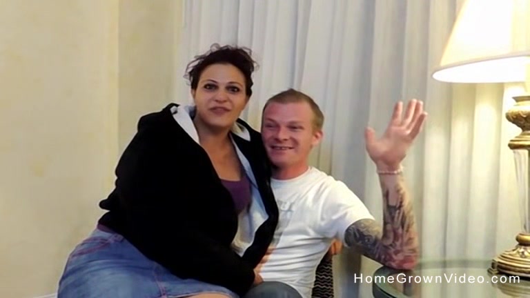 Chubby brunette fucking her boyfriends big cock