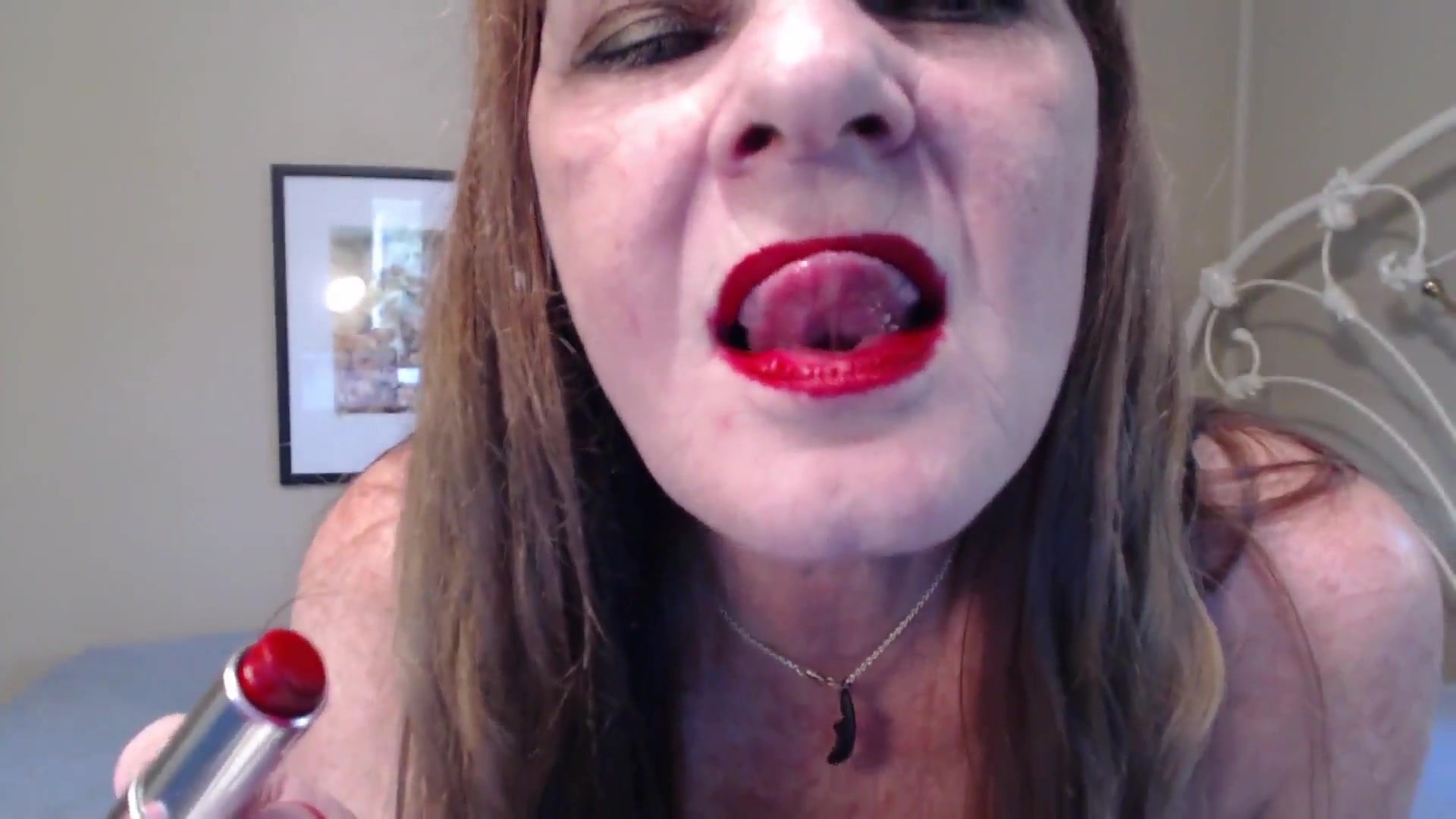 Red Shiny Lips Teasing You - TacAmateurs