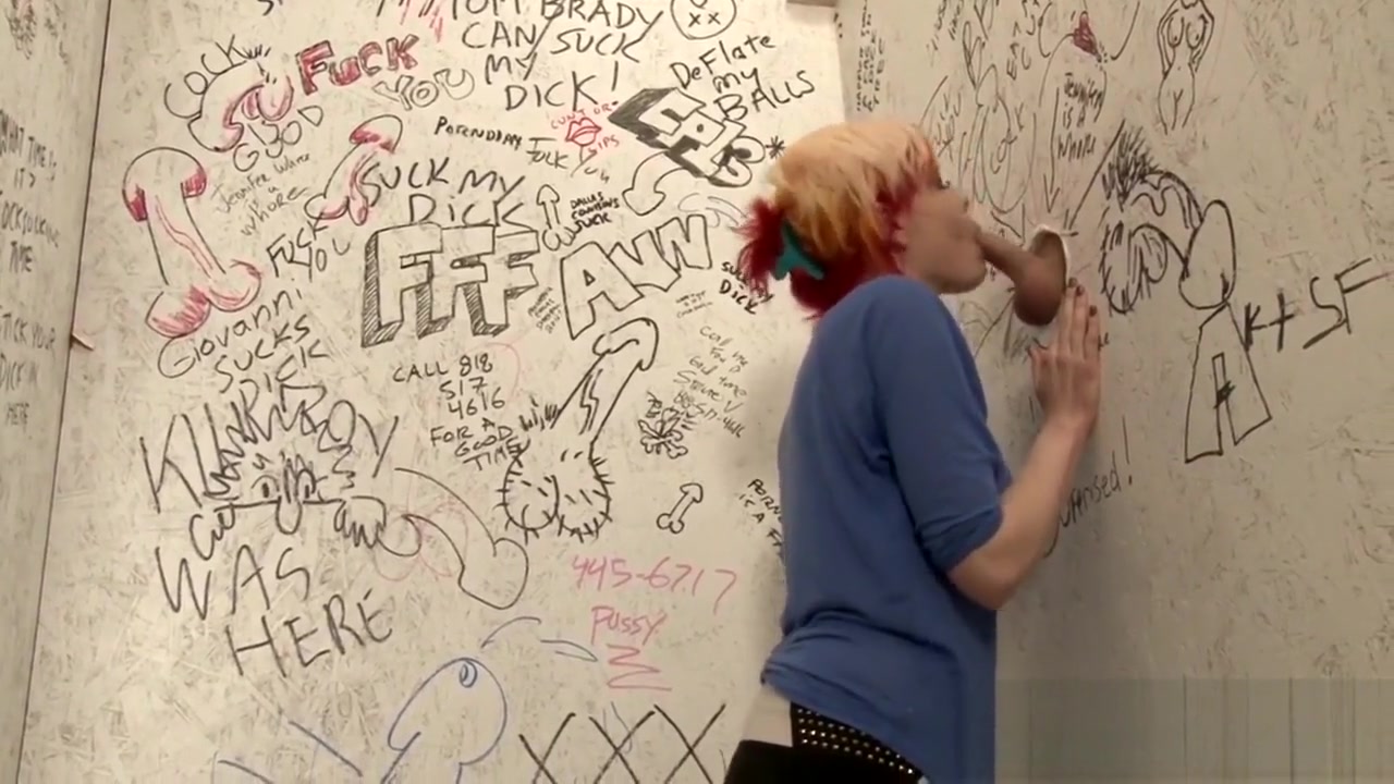 Gloryhole sucked tranny