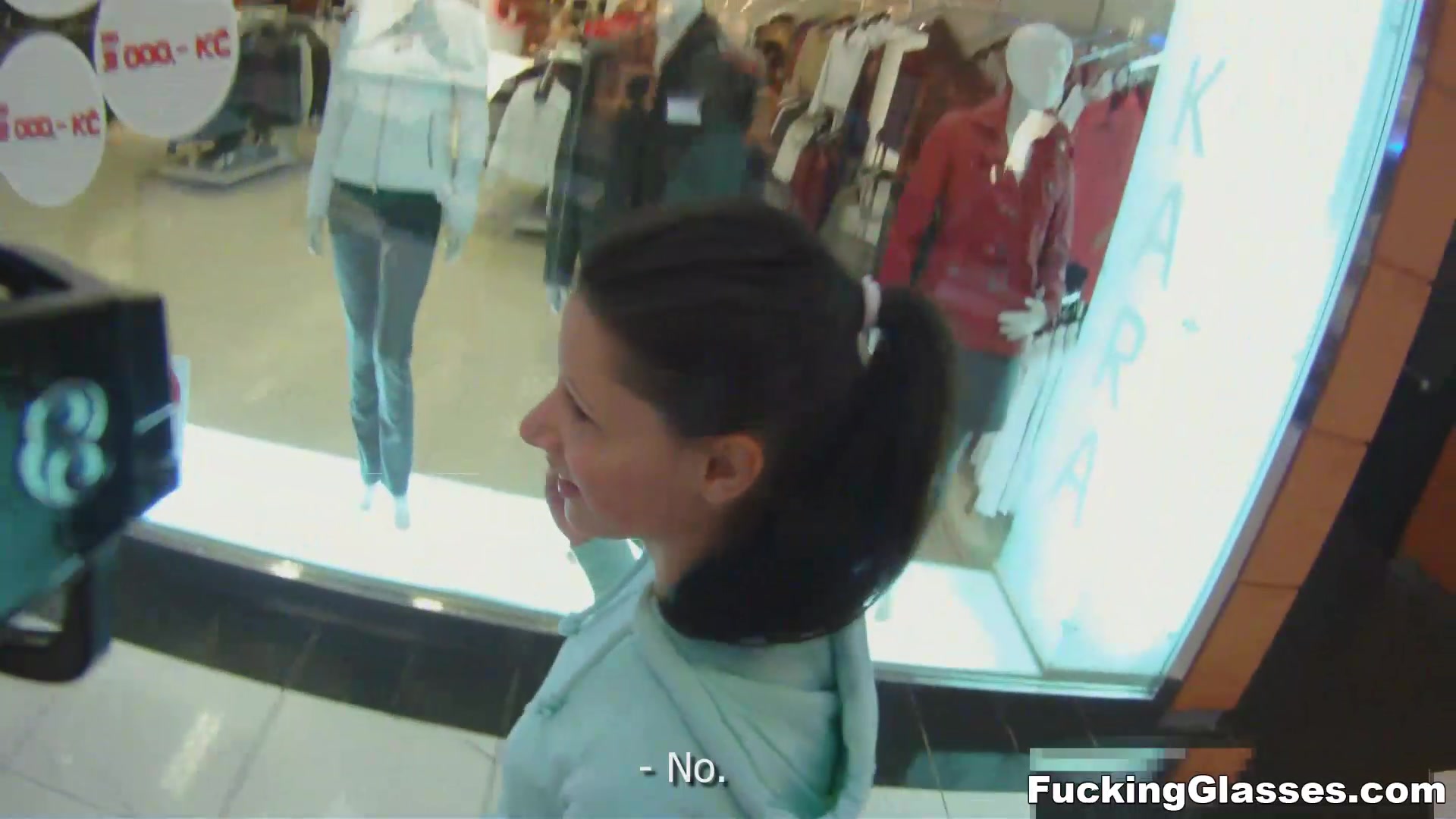 Fucking Glasses - Mazy teen 18+ - Public restroom orgasm