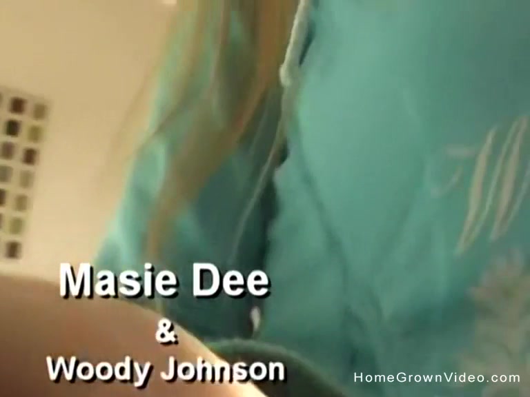 Hairy blonde masturbates then fucks