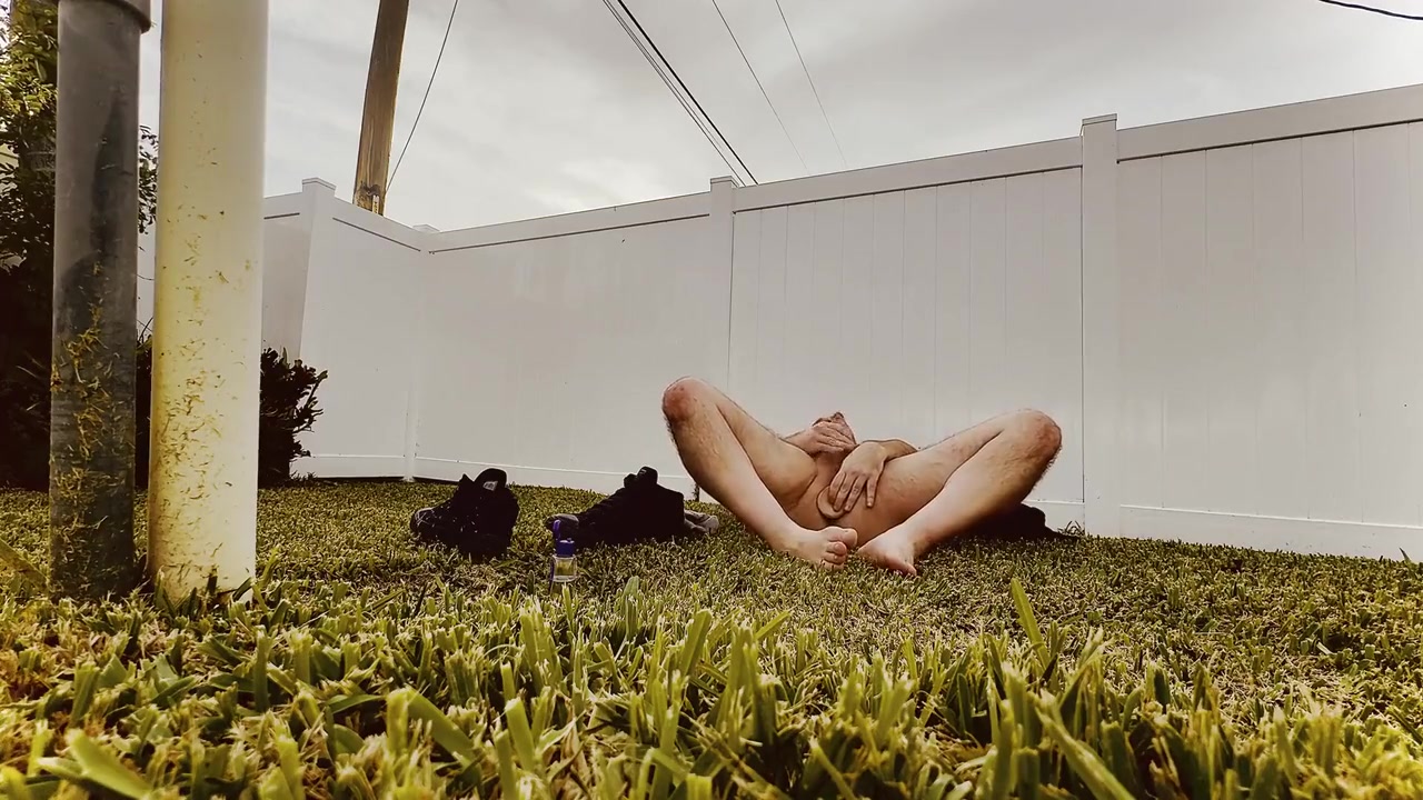 Jerking Off In The Yard