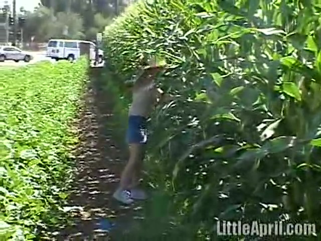 Sexy teen 18+ Little April Does A Little Gardening
