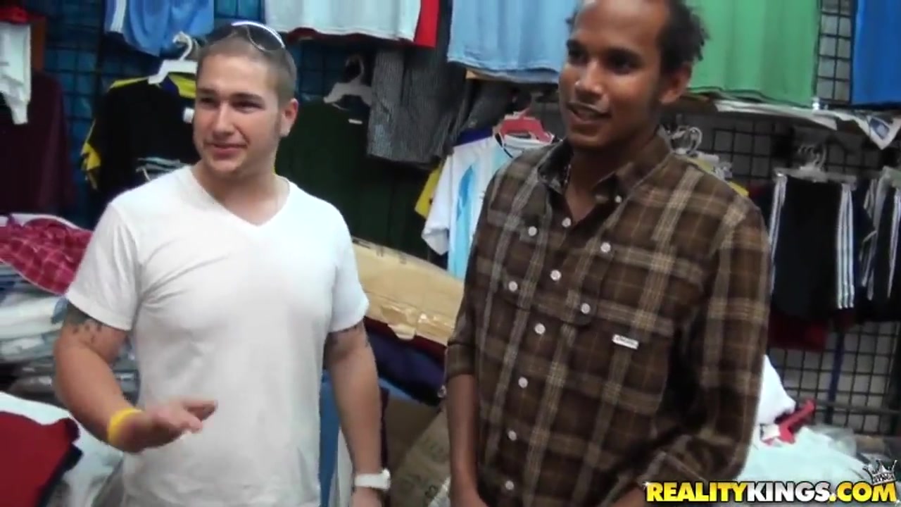 Two young dudes strip in public for money