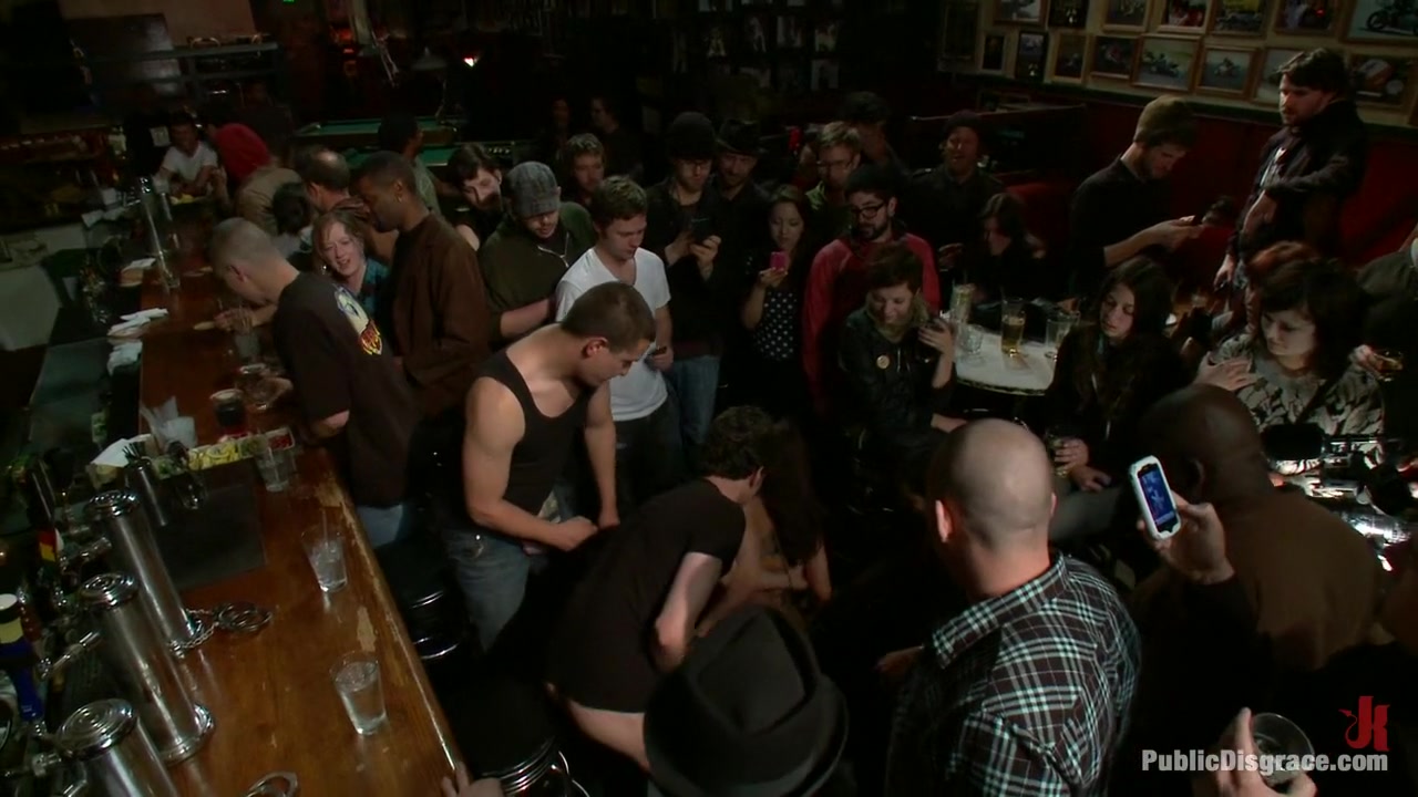 Gia DiMarco gets Double Penetrated at a Public Bar