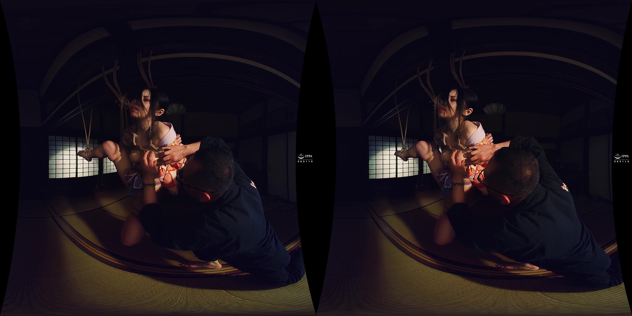 Bondage VR: Binding Her Thighs and Legs; Traditional Japanese Rope Bondage Shibari 3D VR