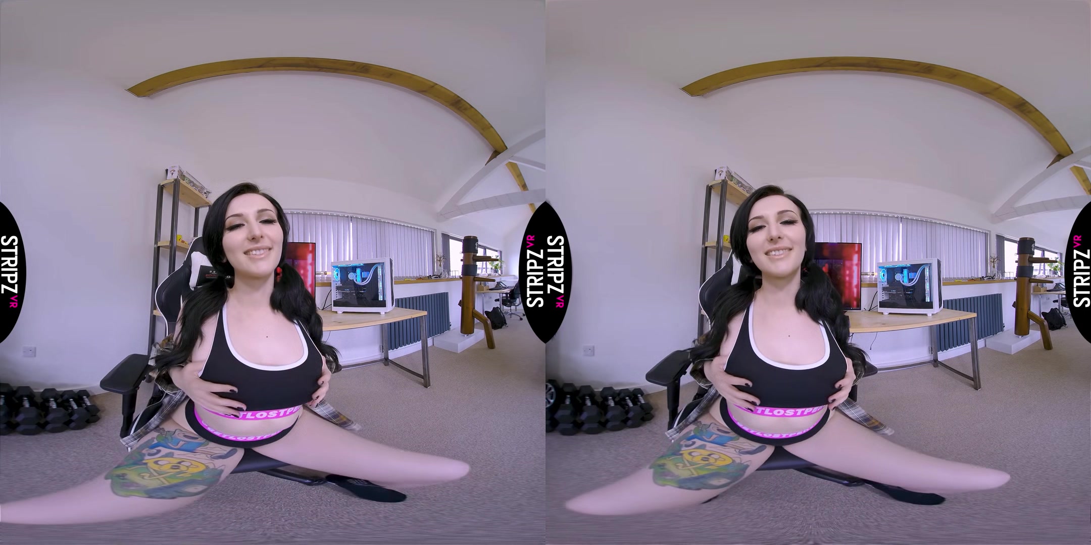 Gamer Girl - Fair Skinned Brunette Babe Solo Tease