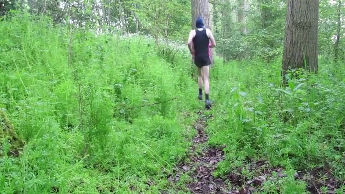 Outdoor Boner Jogging In Short Sprinter Shorts