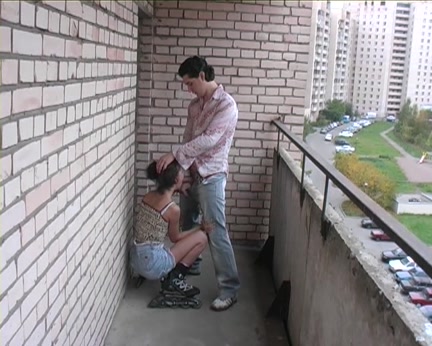 A youthful hotty on roller skates drilled for all to watch