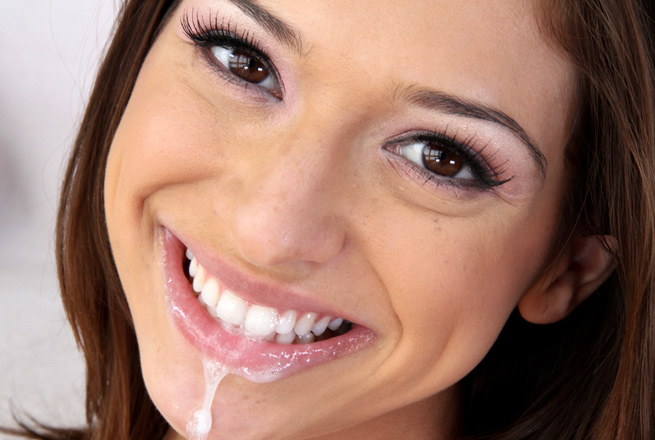 Sexy Amateur Brunette Swallows A Massive...