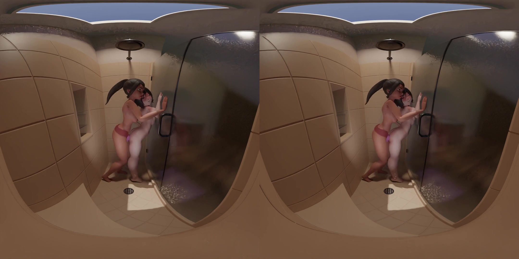 Ruby Shower - Strapon Sex; Lesbian 3D Porn CGI - SexLikeReal