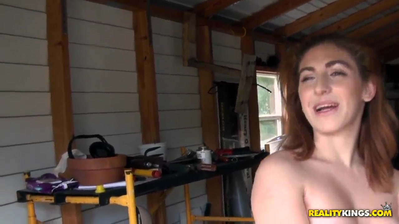 Naughty Vanessa gives amazing blowjob for Cris Commando at the shed