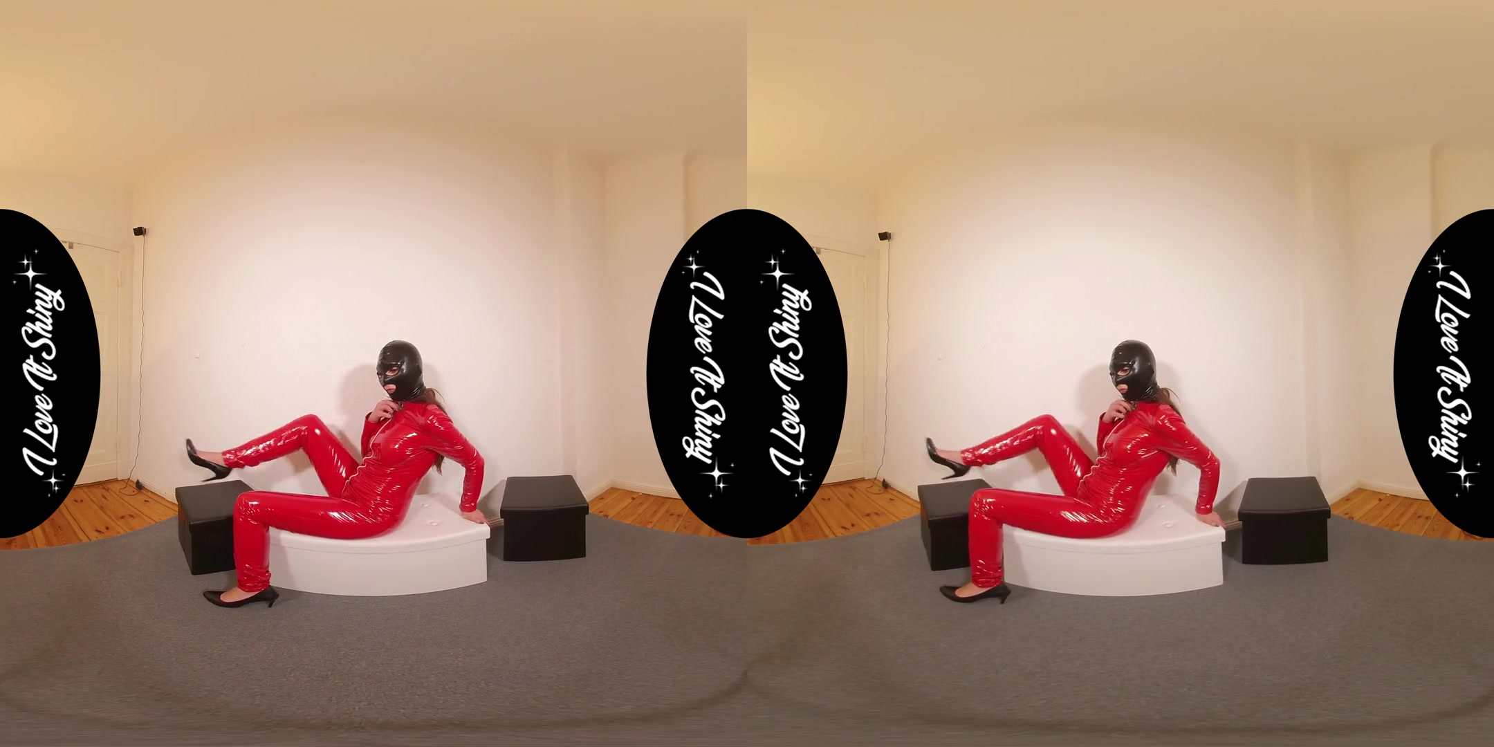 Roxy Masturbating In Hot Fetish PVC Dress - Latex Fetish Solo in a Mask