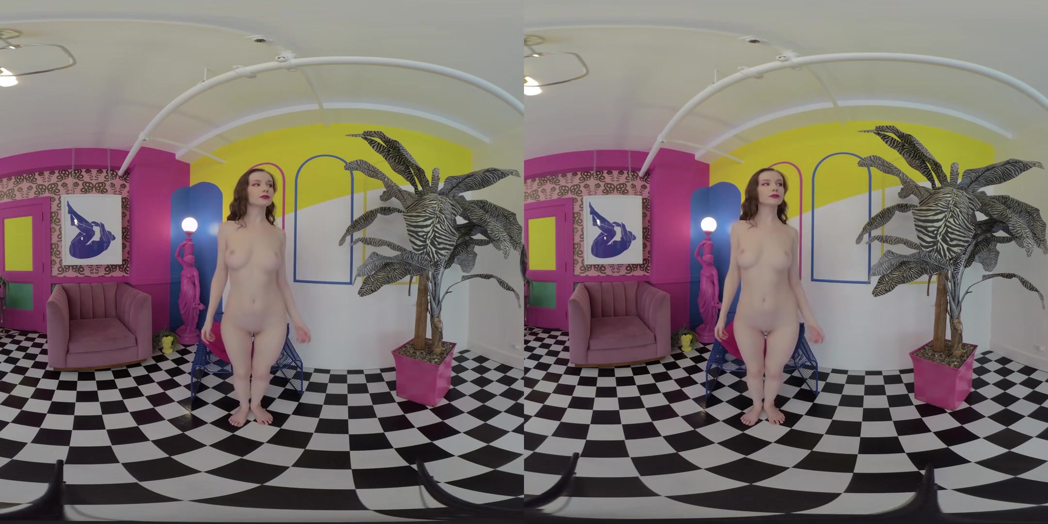 Vaporwave VR - Amateur Solo Model Teen Shaved Striptease
