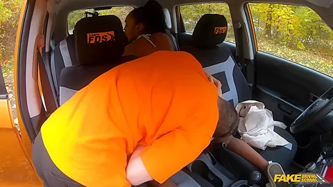 Asia Rae & Sam Bourne in Ebony Learner Gets Stuck In The Seat - FakeHub