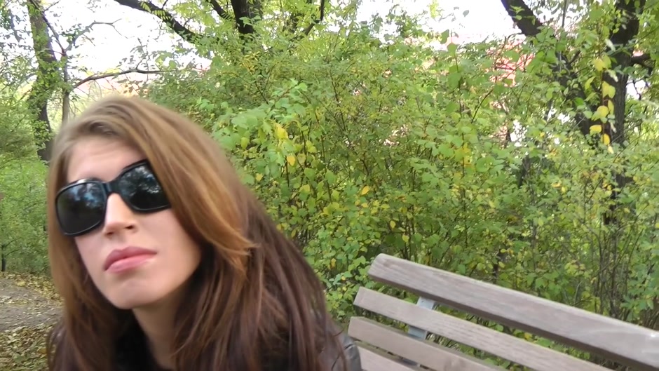 Busty bimbo gets her ass fucked in a public park