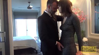 Fancy English whore rammed in pussy and mouth