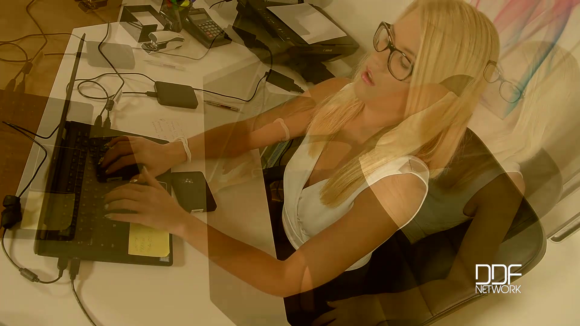 Sultry Office Hours - Lesbian Blondes Love Sucking Nylon - PornWorld