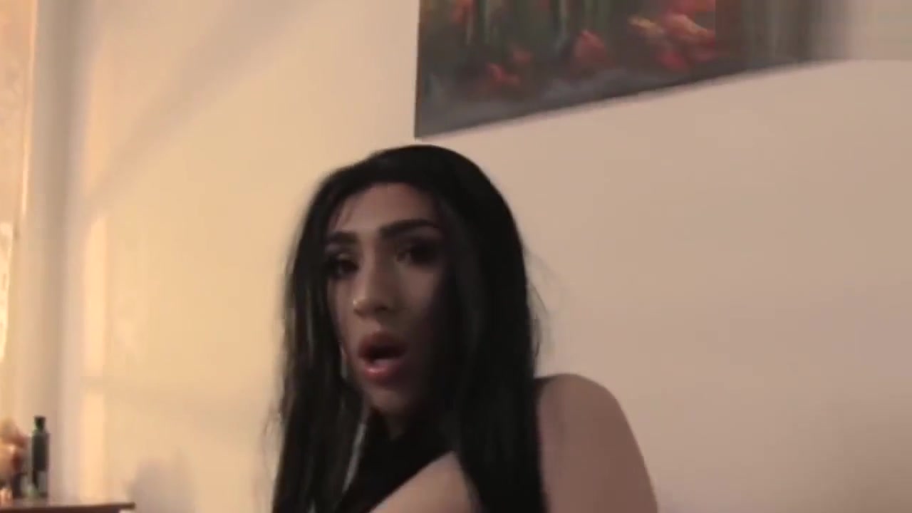Super delicious lady-man Jerks Her big cock