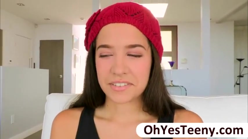 Busty teen 18+ Annika tastes a big hard cock and swallows cumshots