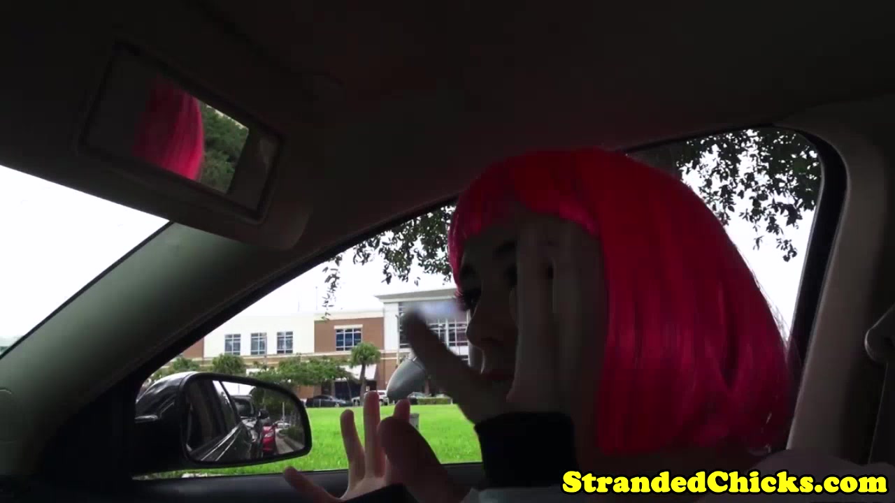 Stranded cosplay teeny licks cum of her tits