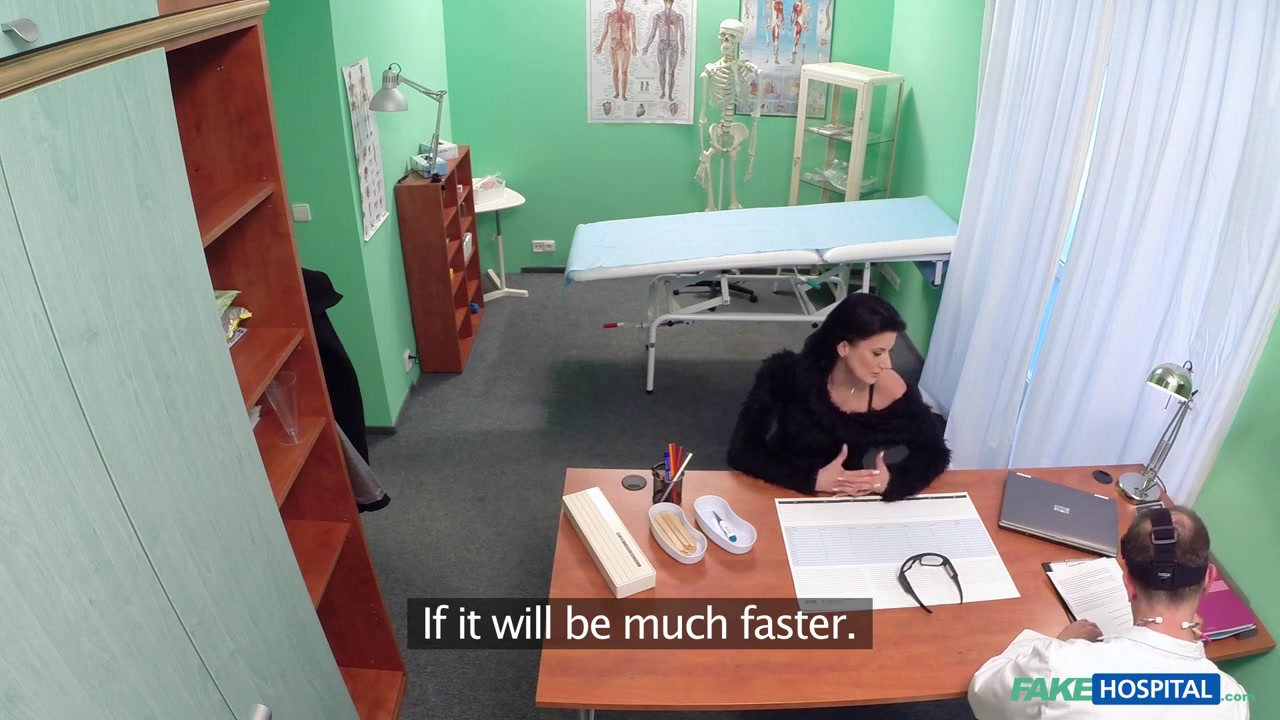Celine in Doctor makes sure patient is well checked over - FakeHospital