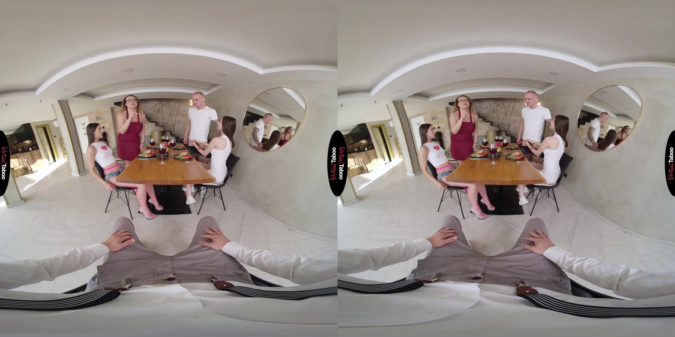 Jane White, Margo Von Teese VR Porn: The Cumsters Family - Episode 3 Dish Of The Evening - VirtualTaboo