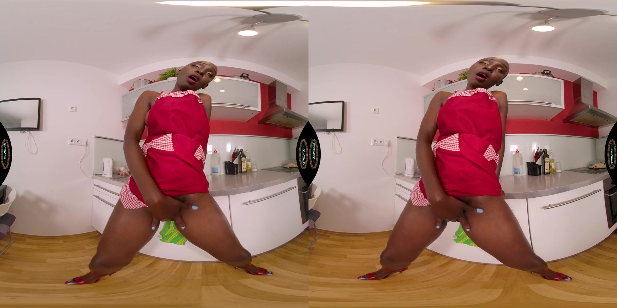 Zaawaadi Is Nasty In The Kitchen - Ebony Babe with Big Tits Solo