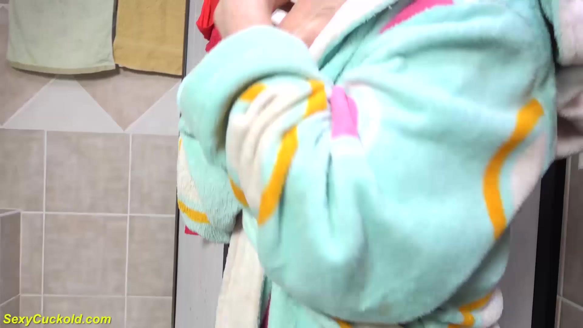 ***years old grandma has fun in the bathtub