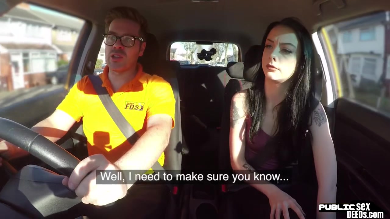 Inked UK babe stuffed by tutor after driving lesson