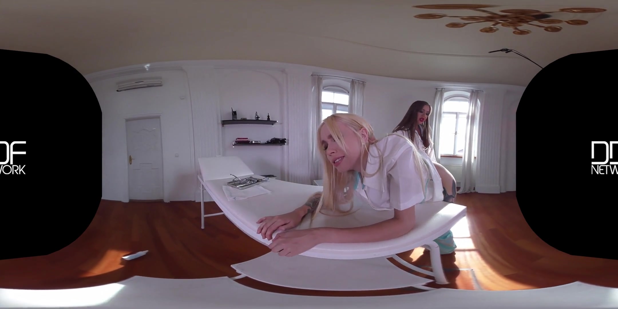 Angelica Heart & Arteya in The Visit - Domina Doc Examines Blonde's Fuckholes - DDFNetworkVR