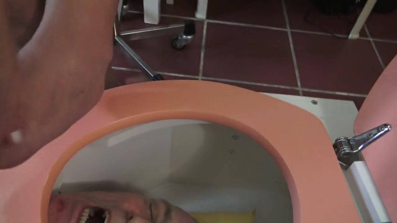 Toilet Trash for Pedicures and Spit - Madame Carla Degrades Her Old Slave as A Pedicure Slave and Spitton by Foot Girls