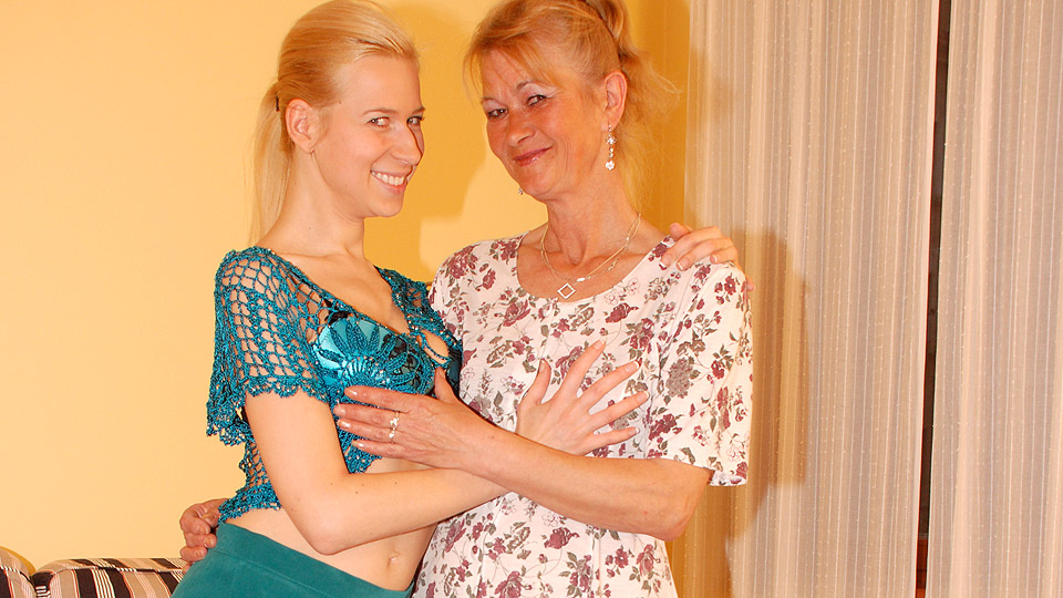 Two Blonde Old And Young Lesbians Have Fun - MatureNL