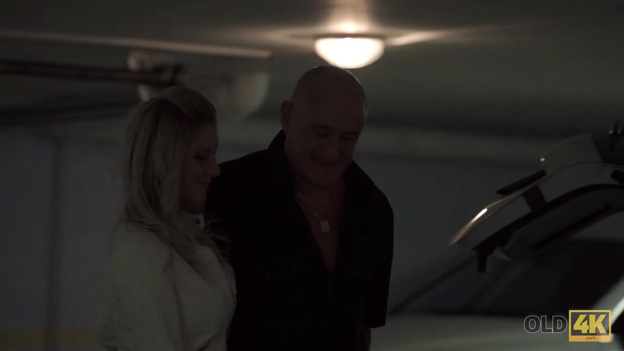 Old4K. Gallant Step daddy worships tight pussy of blonde angelface