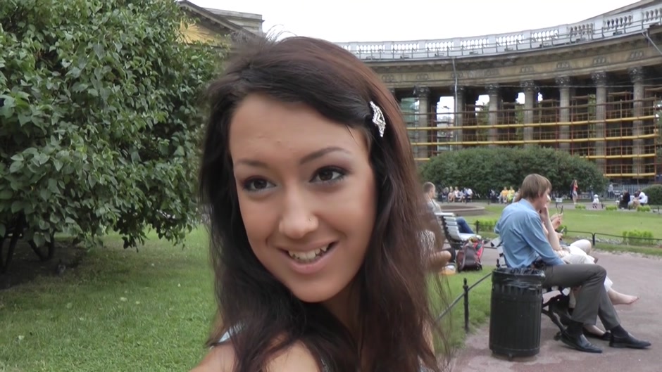 Cute girl gets picked up in public and fucked