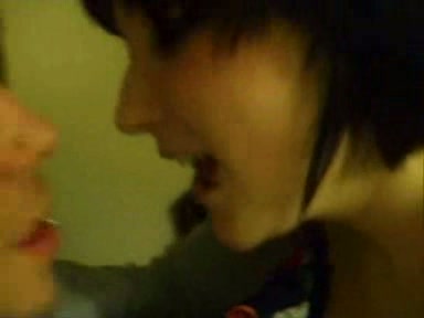Pierced emo GF enjoys giving BJs