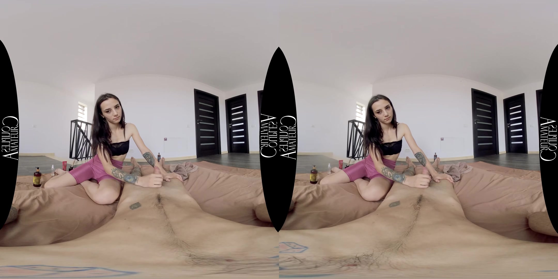 HOT Steamy Massage From A Hot Skinny Brunette - AmateurCouplesVR
