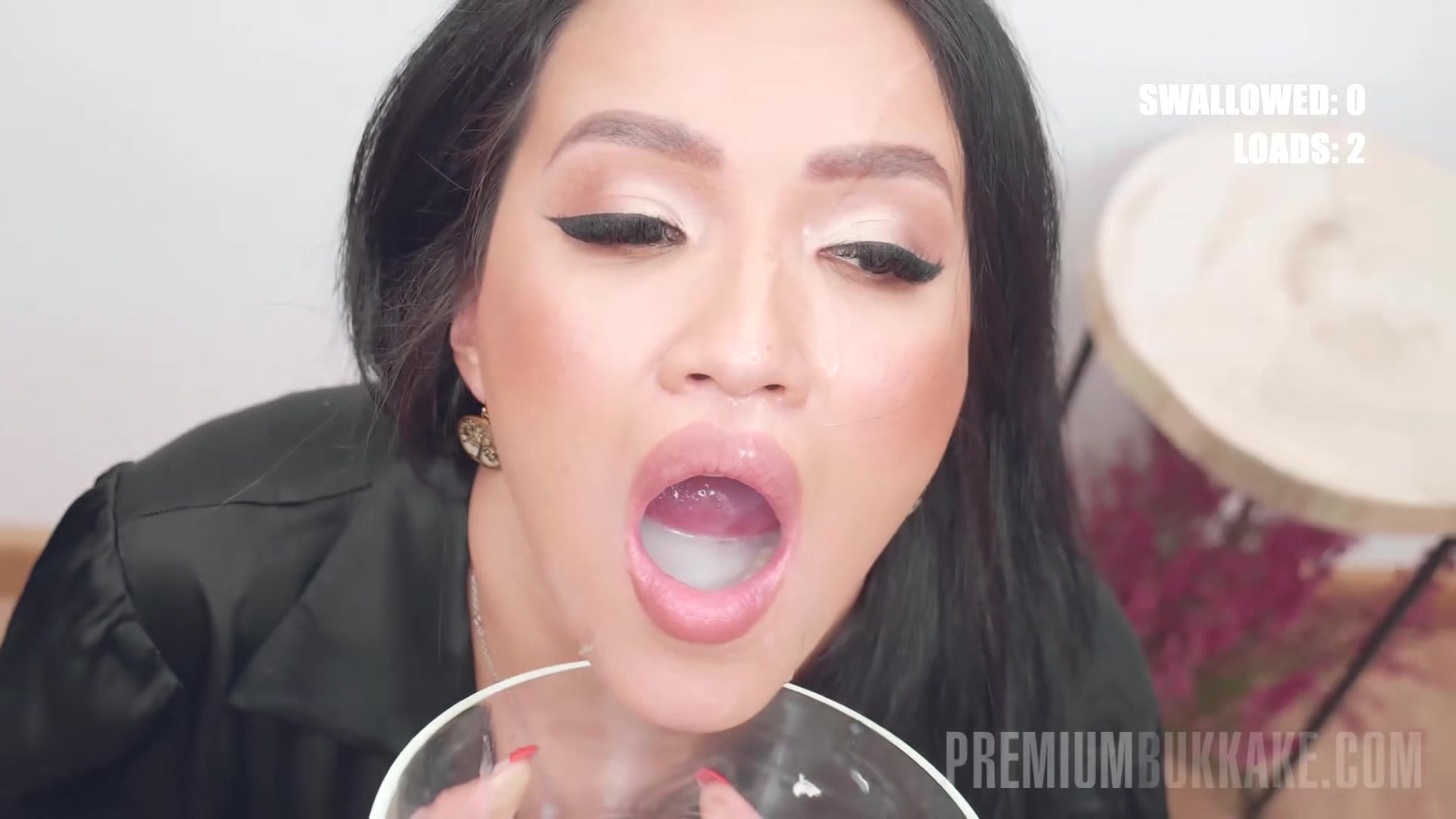 PremiumBukkake - Asia Vargas swallows 52 huge mouthful cumshots