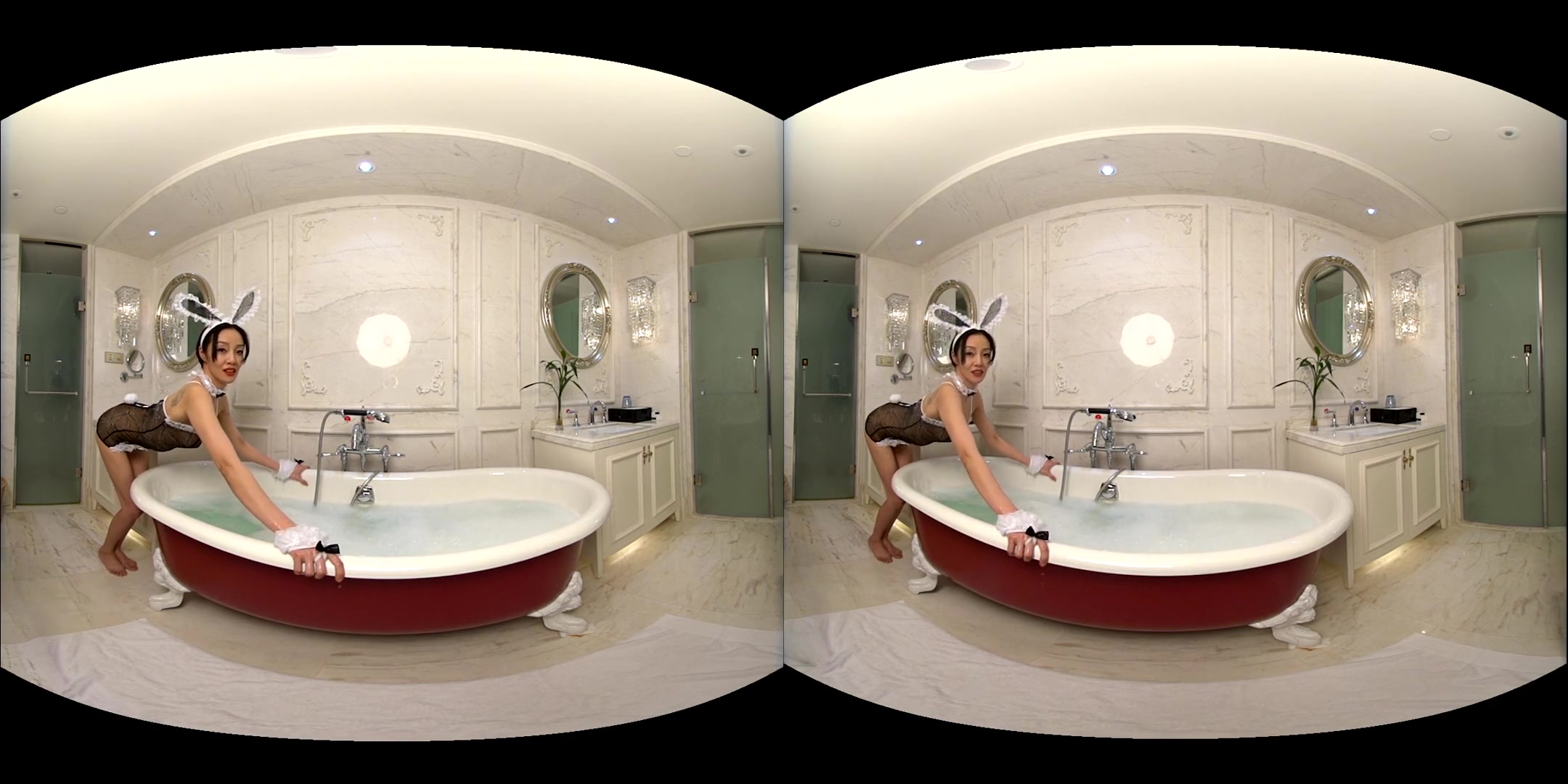 Linda Bennet in Bathroom Play with Sexy Rabbit Cosplay - OlipsVR