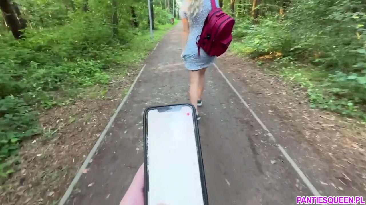 Public Dare - Stepsister Walks Around Naked Outdoors In Park And Plays With Remote Control Vibrator In Her Pussy
