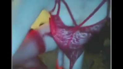 Venusvandam crossdresser in red lingerie