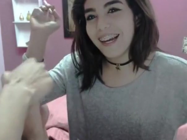 Cute college girl violett sucking cock