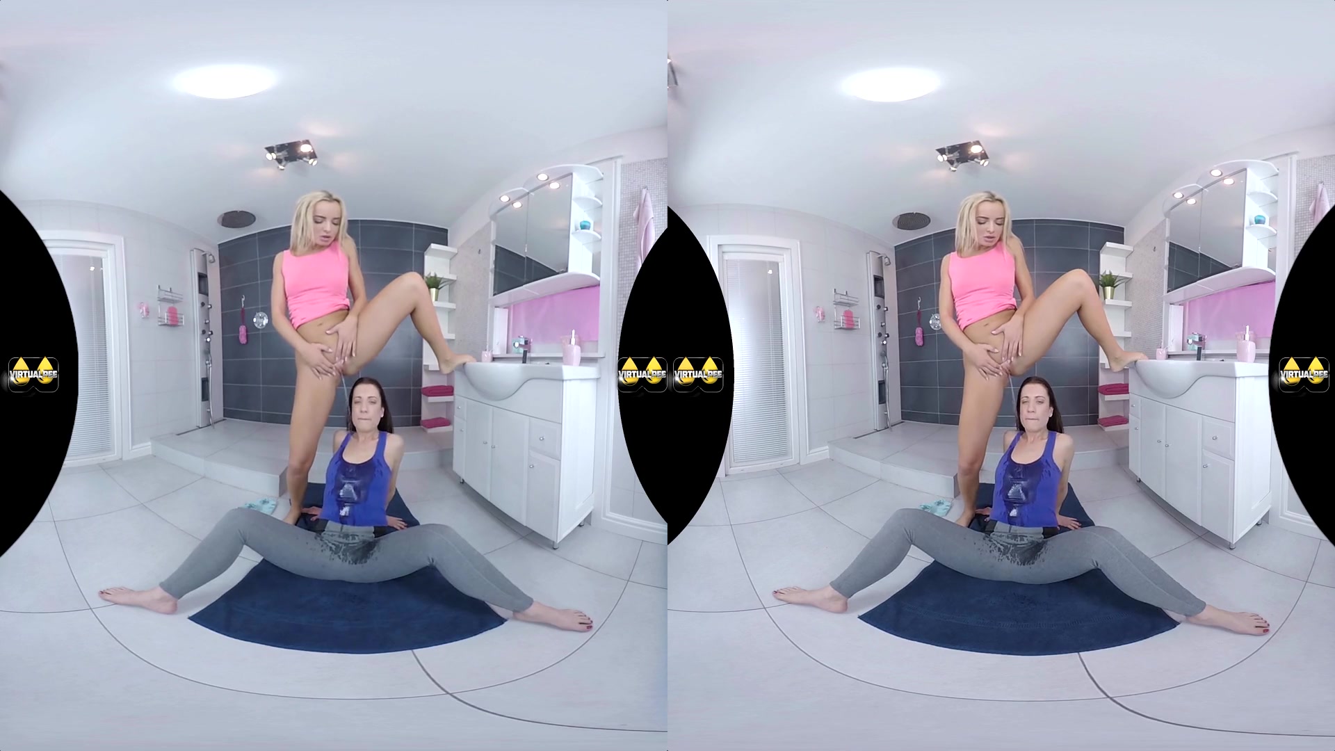 Therese Bizarre & Amy Pink in Clothed Golden Showers - VirtualPee