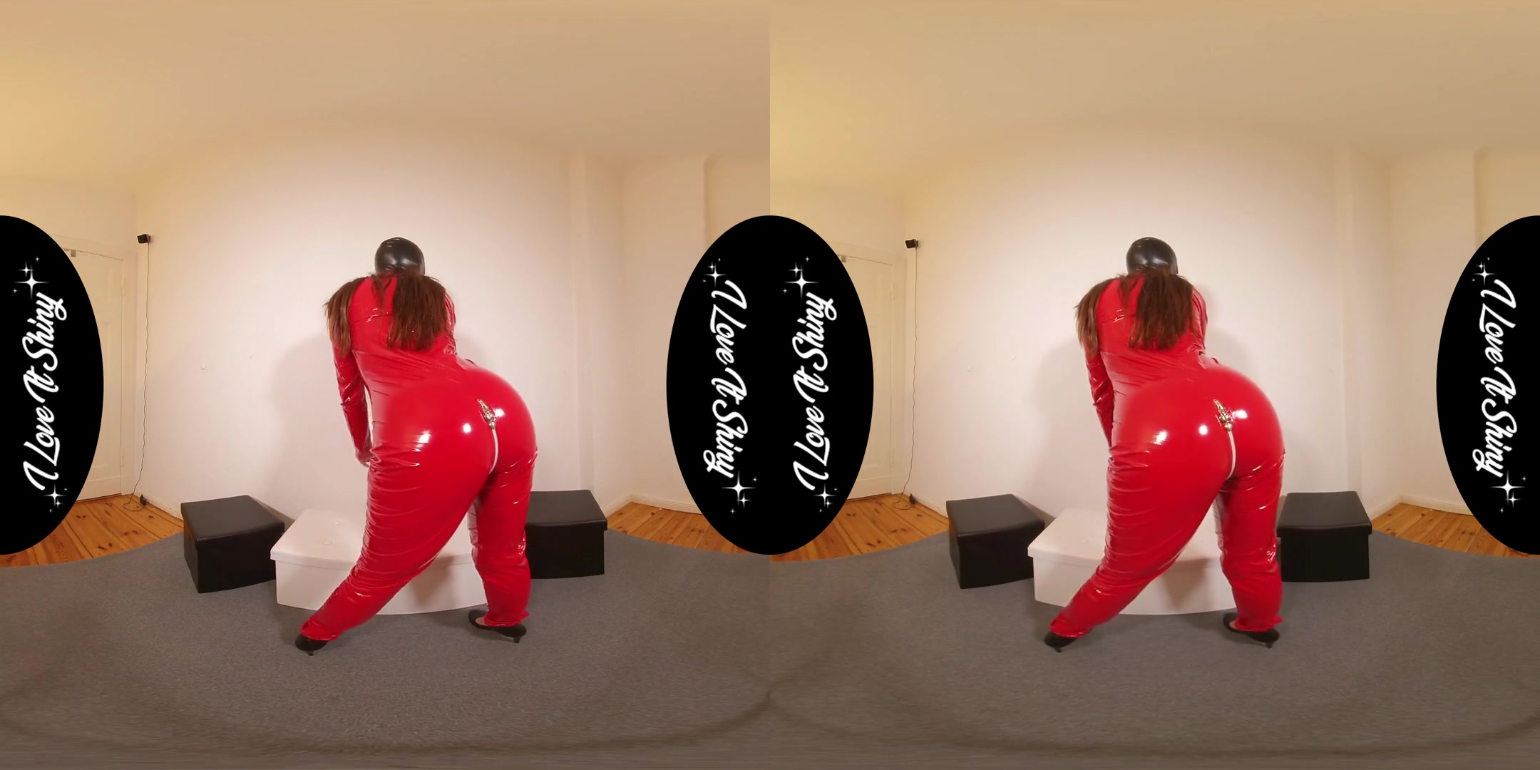 Roxy Masturbating In Hot Fetish PVC Dress - Latex Fetish Solo in a Mask