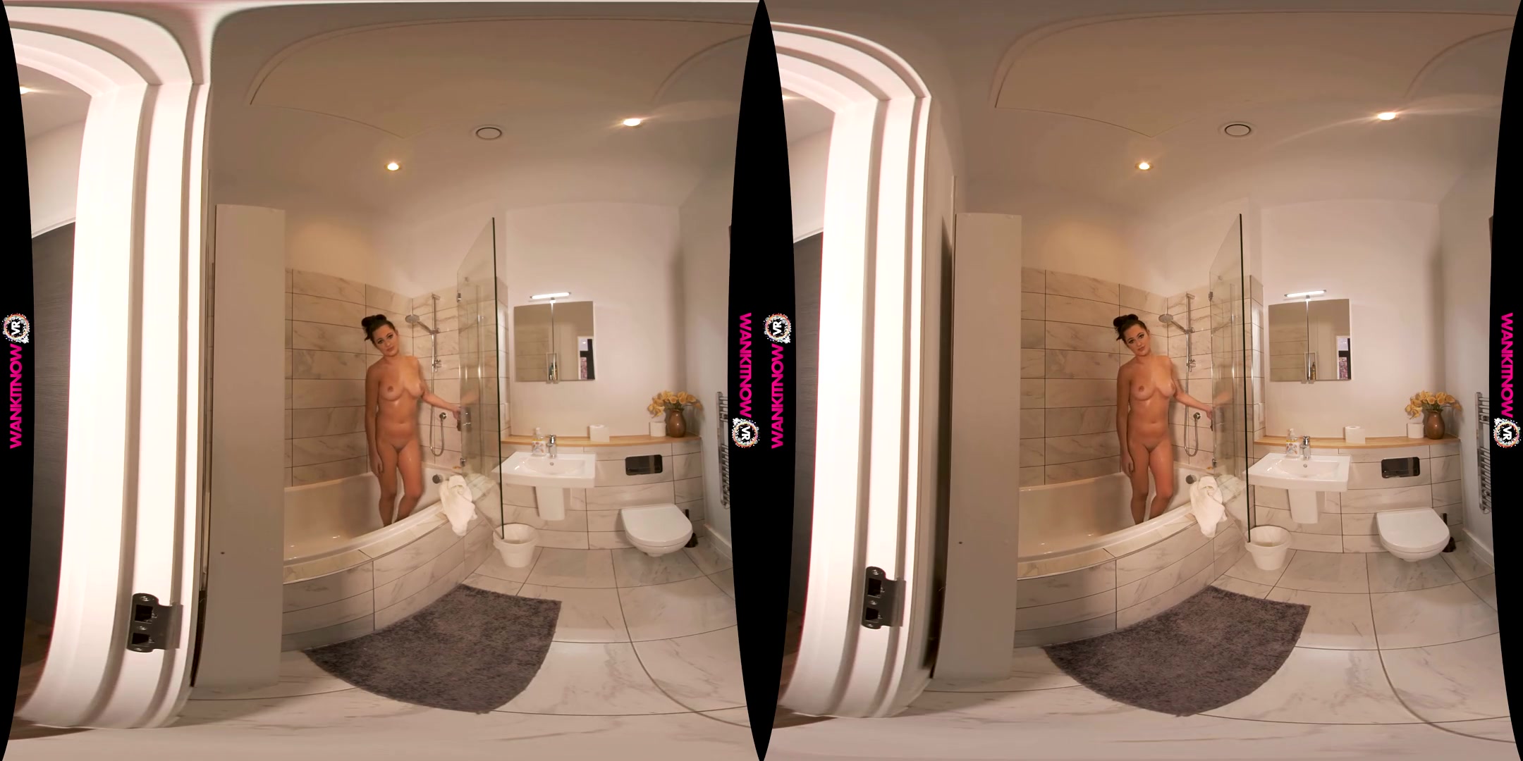 Soap Up And Wank For Me - Cute Brunette Solo - SexLikeReal